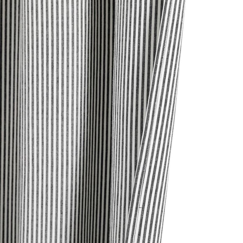 72&#34;x72&#34; Vintage Stripe Yarn Dyed Cotton Shower Curtain Black - Lush D&#233;cor, 6 of 7