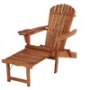 Jiallo Oceanic Collection Adirondack Chaise Lounge Chair Foldable, cup and glass holder, built in ottoman, Set of 1 Lounge chair and 1 end table - 3 of 4