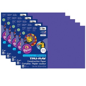 Tru-Ray® Construction Paper, Purple, 12" x 18", 50 Sheets Per Pack, 5 Packs - 1 of 3