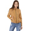 INSPIRE CHIC Women's Stand Collar Zip Up Biker Lightweight Moto Jacket - 2 of 4