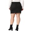 Agnes Orinda Women's Plus Size Faux Suede Zipper Front Pockets Elastic Waist Mini Skirt - 4 of 4