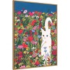 Amanti Art White Cat in the Wildflowers by Ec Mazur Framed Canvas Wall Art - 2 of 4