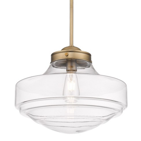 Golden Lighting Ingalls 1-light Large Pendant In Modern Brass With Clear  Glass : Target