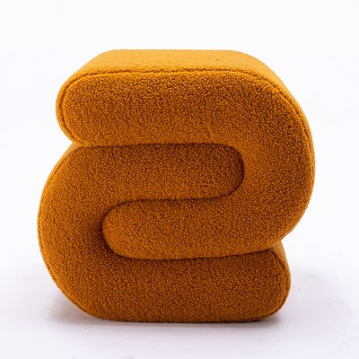 GDFStudio Mila 19.3" Teddy S-Shape Ottoman/Footstool