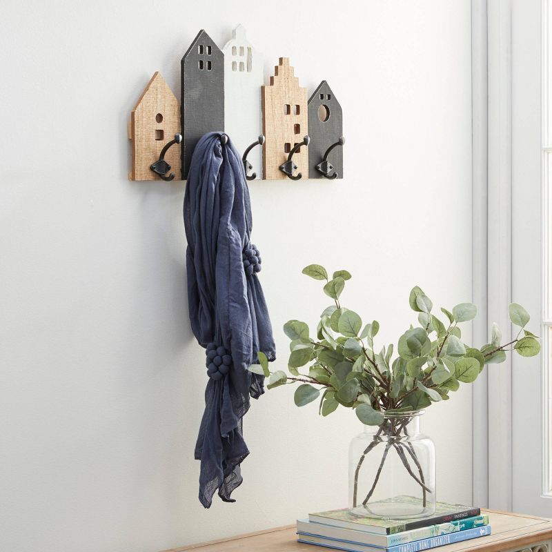 12&#34;x22&#34; Wooden 5 Hanger Wall Hook - Olivia &#38; May, 2 of 9