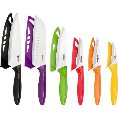 ZYLISS 6 Piece Kitchen Knife Set with Sheath Covers, Stainless Steel