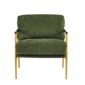 TiramisuBest 27.56" Modern Accent Chair with Plush Cushions & Wooden Armrests,Minimalist Metal Frame, Perfect for Living, Bedroom,Green - 1 of 4