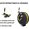 Air Hose Reel Retractable, Air Hose Reel 3/8" Inch x 50' Ft SBR Rubber Hose, Max 300PSI Reinforced Steel Construction - 3 of 4