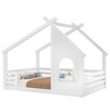 Okak Twin/Full House Floor Bed Frame with Window & Small Shelf,Solid Wood House-shaped Bed for Kids,No Spring Box Needed - 4 of 4