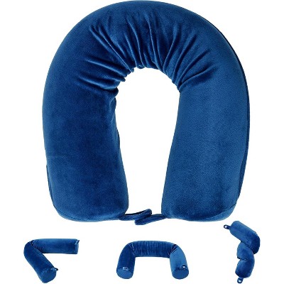 Snuggle Velvet Twist Memory Foam Travel Neck Pillow