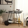 Alora 2 Tier Bar Cart With Bucket - BCT2504A - Black/Glass - Safavieh - 2 of 4