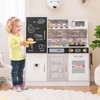 Costway Play Kitchen Toy Set w/ Chalkboard Oven Sink Curtain Microwave Water Dispenser - image 3 of 4