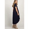 PinkBlush Navy Blue Solid Hi-Low Maternity Wrap Dress - 2 of 4