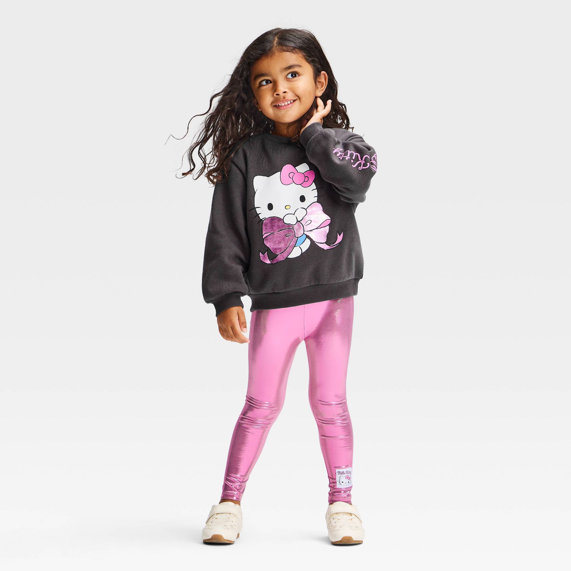 Toddler Girls' 2pc Hello Kitty Sweatshirt and Shine Leggings Set - Pink