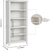 71" Farmhouse Bookcase w/Adjustable Shelves & 31.5" Width, 5 Tier Tall Bookshelf with Wooden Legs, Rustic Vintage Book Shelf for Home Office White - 2 of 4