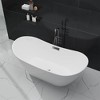 Whizmax Freestanding Bathtub, White Acrylic Streamline Stand Alone Soaking Bath Tubs for Adult with Overflow and Drain in Chrome - 2 of 4