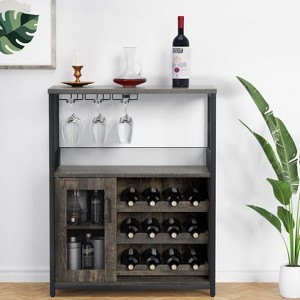 3-Tier Wine Bar Cabinet with Detachable Wine Rack and Drawer, Industrial Sideboard and Buffet Cabinet - 1 of 4