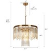 LNC Athean 7-Lights 21.7" Luxury and Glam Crystal Prism Tiered Crystal Chandelier,Gold - 3 of 4
