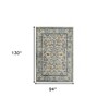 5' X 8' Ivory And Yellow Oriental Distressed Area Rug - 3 of 4