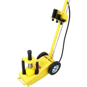 Hydraulic floor jack pneumatic axle bottle jack with (4) extended saddle kit built-in wheels 22 tons - 1 of 4
