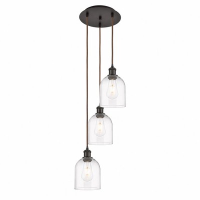 Bella - 3 Light Cord Hung Multi Pendant In Industrial Style-29.25 Inches Tall and 12 Inches Wide