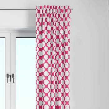 Bacati - Large Dots Fuschia Cotton Printed Single Window Curtain Panel