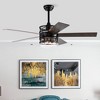 DOMETOUR 52-inch 5-blade Lighted Ceiling Fan with Remote Control , Glass Shade (Optional Remote) --Matte Black - 2 of 4