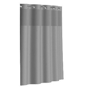 Hookless Dobby Texture Shower Curtain with Liner Drizzle Gray