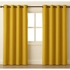 Home Mart Goods 2 Piece Solid Golden Yellow Blackout Grommet Curtain Panel Set - 84" Long - 3 of 3