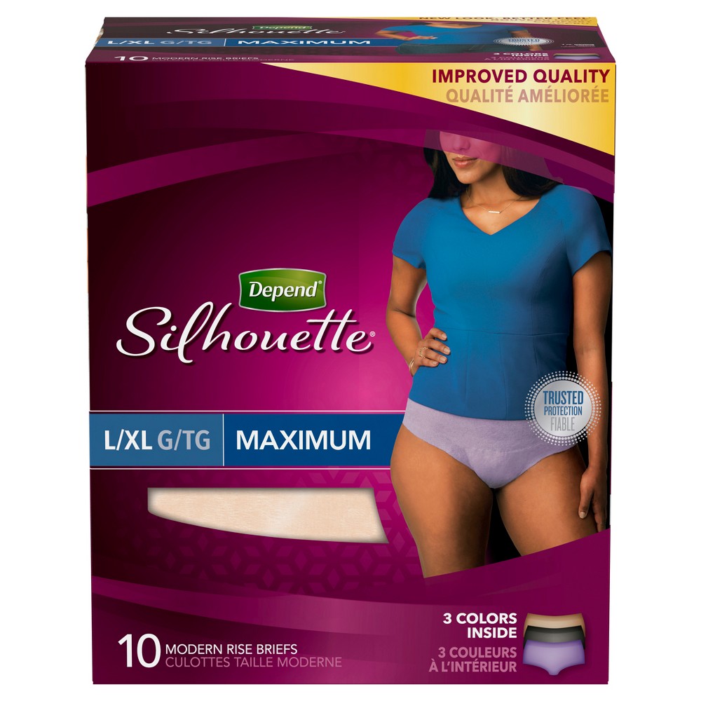 UPC 036000127775 product image for Depend Silhouette Underwear for Women, Maximum Absorbency, Large/Extra Large, 10 | upcitemdb.com