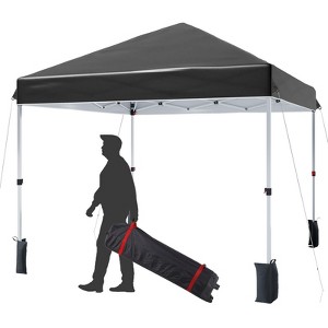 10x10 ft, Patented Center Locking Canopy Tent, Portable Outdoor Canopy Tent, Comes with Hand Wheel Bag, Suitable for Outdoor use, Height Adjustable - 1 of 4