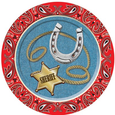 Birthday Express Western Cowboy Western 7" Cake Plates - 8 Pack