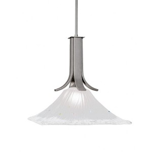 Toltec Lighting Apollo 1 - Light Pendant in  Graphite with 18” Square Frosted Crystal Shade - 1 of 1