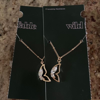 Women Girls Boys Necklace Silver Color Food Rainbow Butterfly Owl Jewelry  Engraved Pendants Friendship Necklaces Pack of 2 