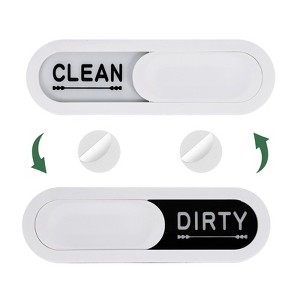 Unique Bargains Plastic Non-Scratch Clean Dirty Sign Oval Dishwasher Magnets - 1 of 4