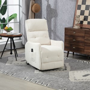Electric Recliner Chairs for Adults, Side Pocket Power Reclining Chair Pocket Springs Seat Cushion, Corduroy Fabric Recliner Sofa for Living Room - 1 of 4