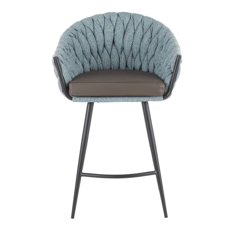 Braided Matisse Contemporary Counter Height Barstool Blue - LumiSource, 6 of 12