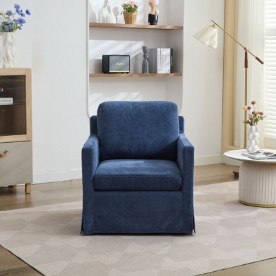 Okak 360 Degree Accent Swivel Chair with Removable Back Cushion 29.92" Comfy Upholstered Armchair for Living Room Office Lounge