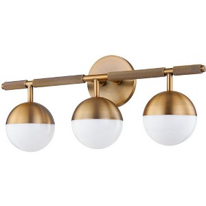 Troy Lighting Enson 3 - Light Vanity in  Patina Brass Opal Shade - 1 of 1