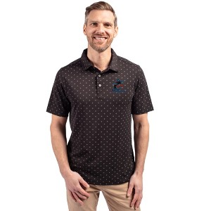 Miami Marlins Cutter & Buck Virtue Eco Pique Tile Print Recycled Mens Polo - 1 of 1