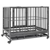 vidaXL Dog Cage with Wheels Steel 40.2 in.x28.3 in.x33.5 in. - 4 of 4