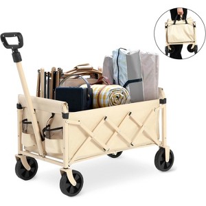 HTUTWOO Beach Collapsible Wagon Cart, Heavy Utility Wagon Cart, 70L Capacity, Heavy Duty 200 lbs - 1 of 4