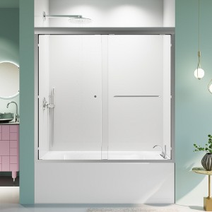 NicBex Shower Door Semi-Frameless Double Bypass Sliding Shower Doors with 1/4" (6mm) Thick SGCC Tempered Glass for Bathroom - 1 of 4