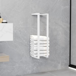 vidaXL Towel Rack White Steel Standard Size Modern Towel Rack - 1 of 4