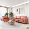 Costway Modern Modular 3-Seat Sofa Couch with  Side Storage Pocket & Metal Leg Coral Pink/Grey - 2 of 4