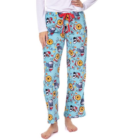 ADR Women's Plush Fleece Pajama Bottoms with Pockets, Winter PJ Lounge  Pants Christmas Lights Large