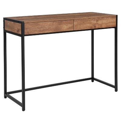 Flash Furniture Cumberland Collection Computer Desk in Rustic Wood Grain Finish