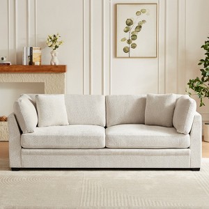 Christopher Knight Home Sany Modern 83.5" 3-Seater Chenille Upholstered Sofa with Flared Arms and Cushions - 1 of 4