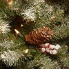 National Tree Company 7.5' PreLit Dunhill Fir Slim Flocked Red Berry Pinecone Hinged Artificial Christmas Tree - 4 of 4