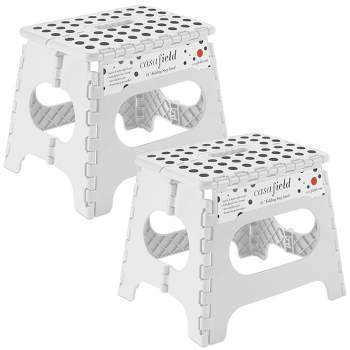 Casafield (Set of 2) Folding Step Stools with Handle, Collapsible Foot Stools for Use in Kitchen and Bathroom